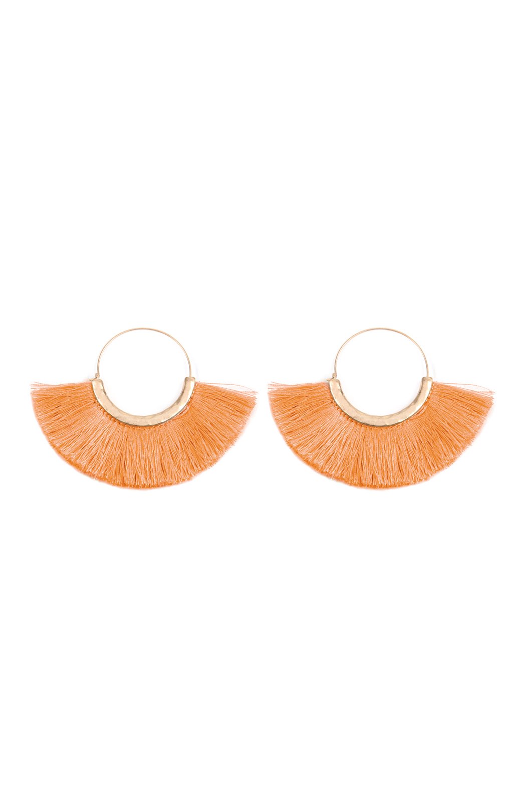 Tassel Fan Hoop Earrings - 15 COLORS -