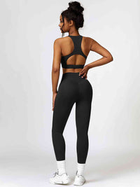 Thumbnail for Cutout Cropped Sport Tank and Leggings Set - 2 PCS. - T - 5 COLOR -