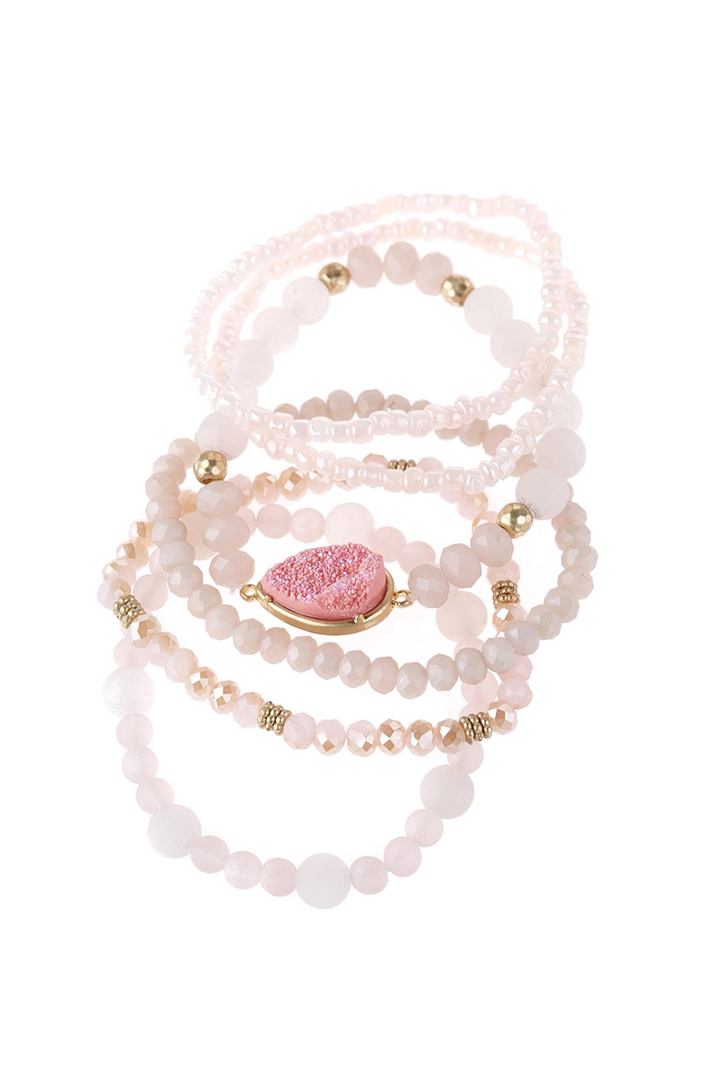 Teardrop Druzy Mixed Beads Bracelet - 8 COLORS -