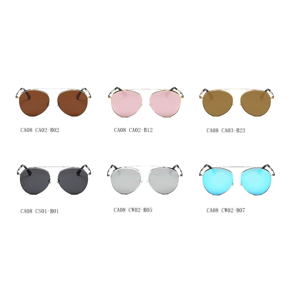 Bethel | CA08 - Retro Mirrored Lens Teardrop Aviator Sunglasses - 6 COLORS -