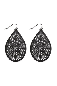 Thumbnail for Riah Fashion - Filigree Teardrop Hook Earrings - 5 COLORS