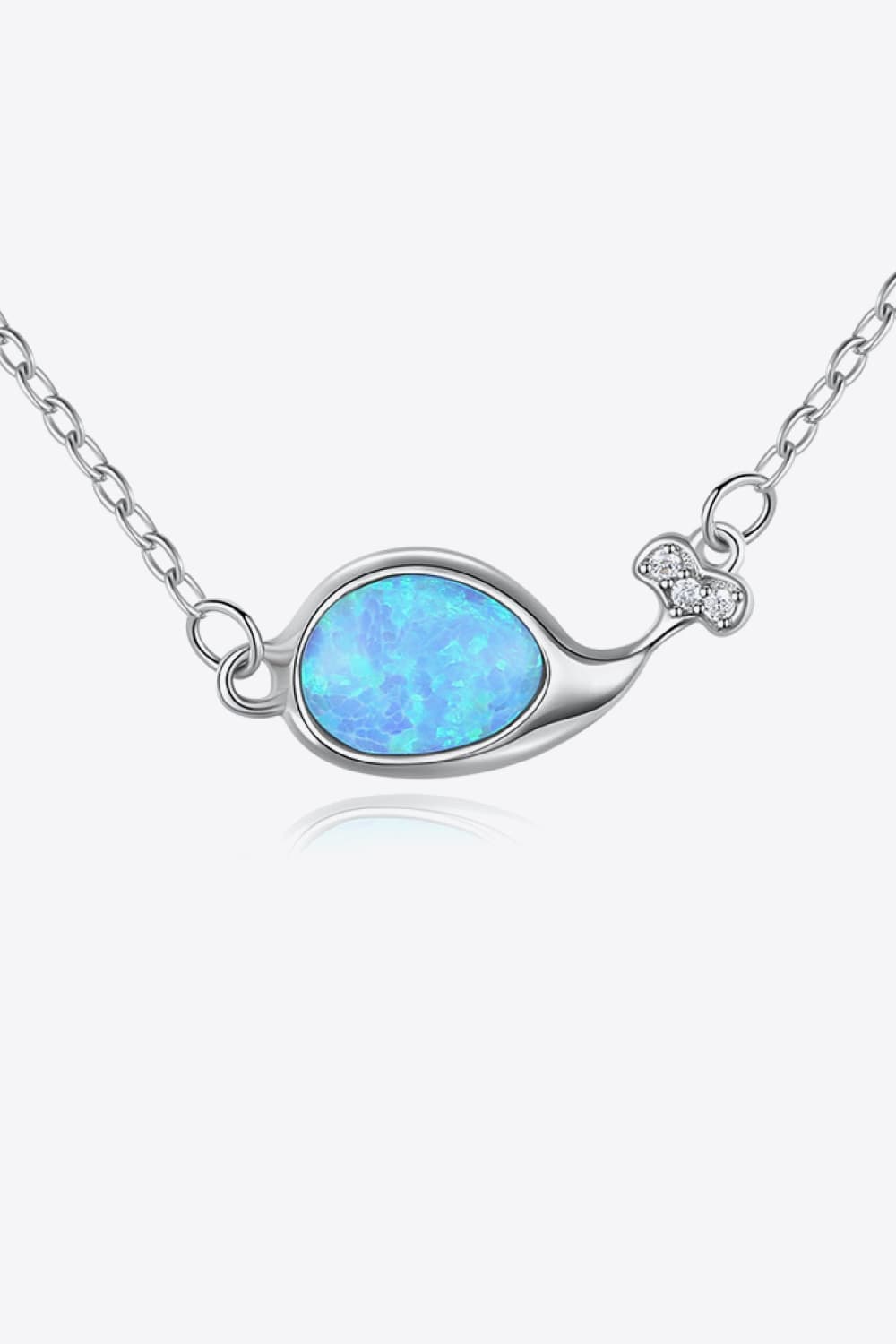 Opal Dolphin 925 Sterling Silver Necklace - T - 1 COLOR -