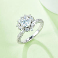 Thumbnail for 1 Carat Moissanite 925 Sterling Silver Flower Shape Ring