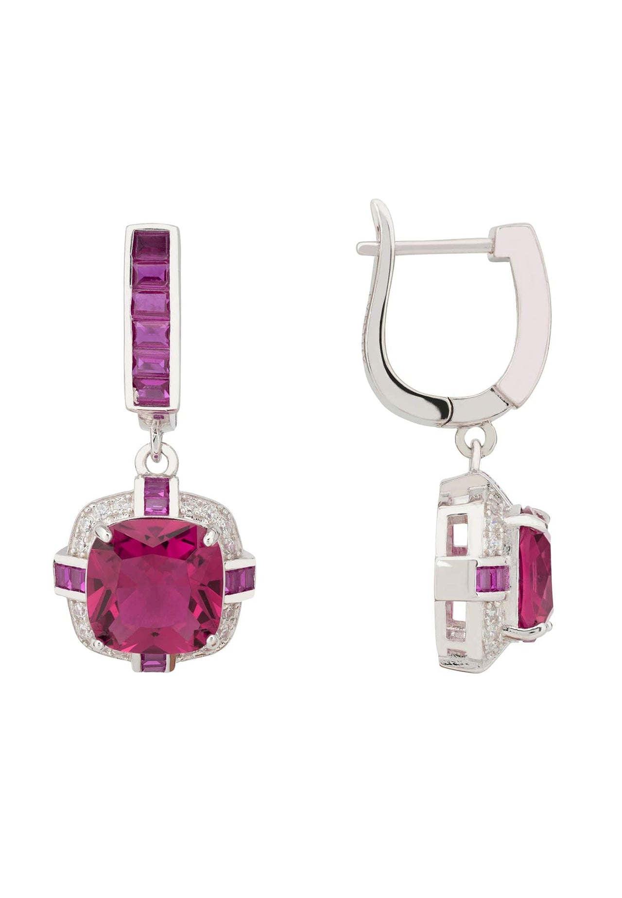 LATELITA - Windsor Silver Earring Ruby -