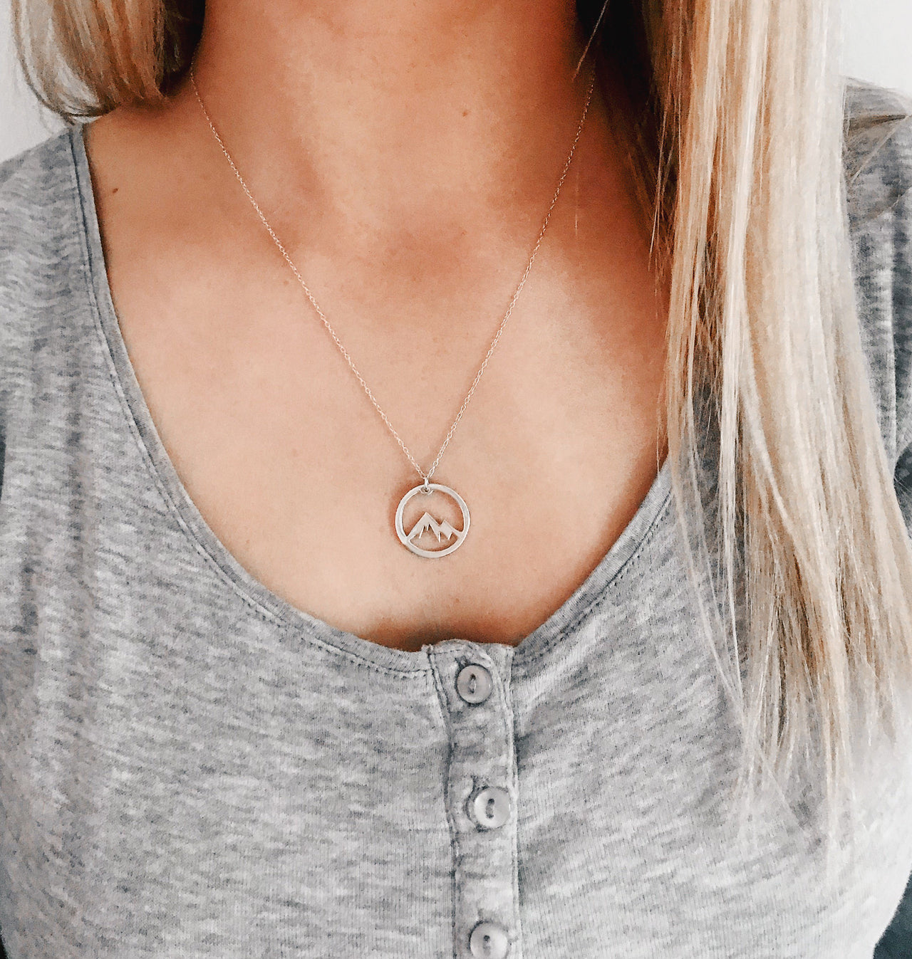 Sincerely Silver - Circle Mountain Necklace - A Sterling Silver Adventure Necklace -