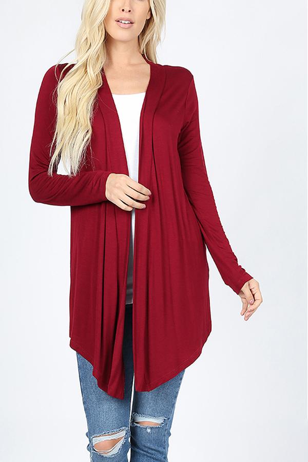 Riah Fashion -  - Drapey Open Front Cardigan - 15 COLORS -