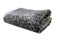 Thumbnail for Snow Leopard Faux Fur Gray Luxury Throw - 14 SIZES -