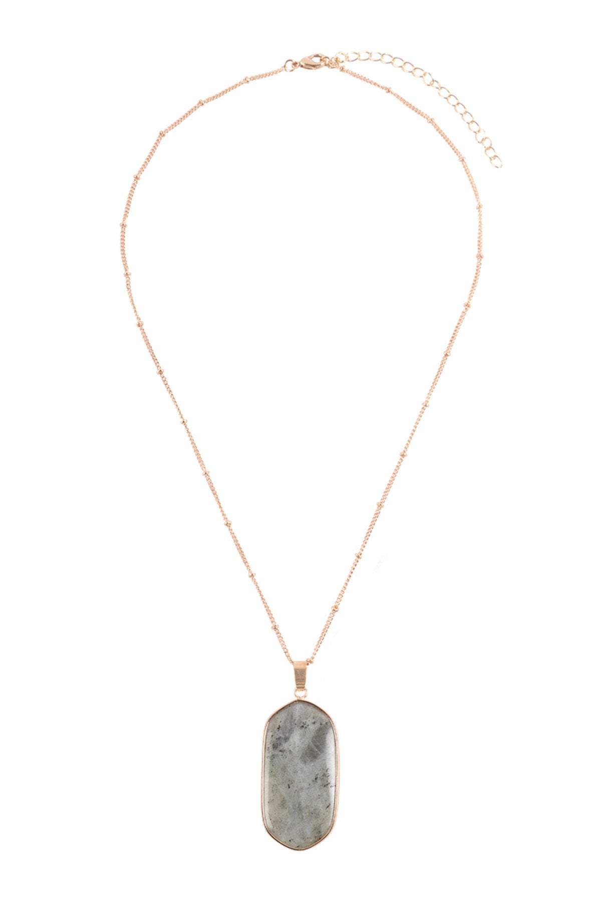 Stone Pendant Charm Necklace - 8 COLORS -