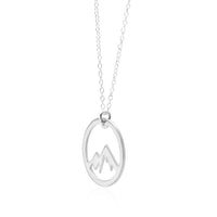 Thumbnail for Sincerely Silver - Circle Mountain Necklace - A Sterling Silver Adventure Necklace -