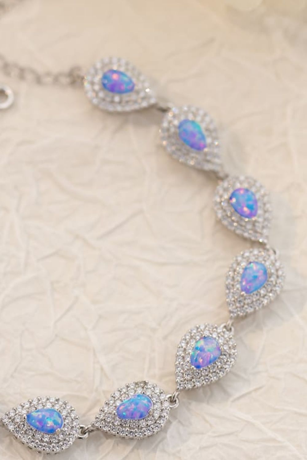 925 Sterling Silver Opal Bracelet - T - 2 COLORS -