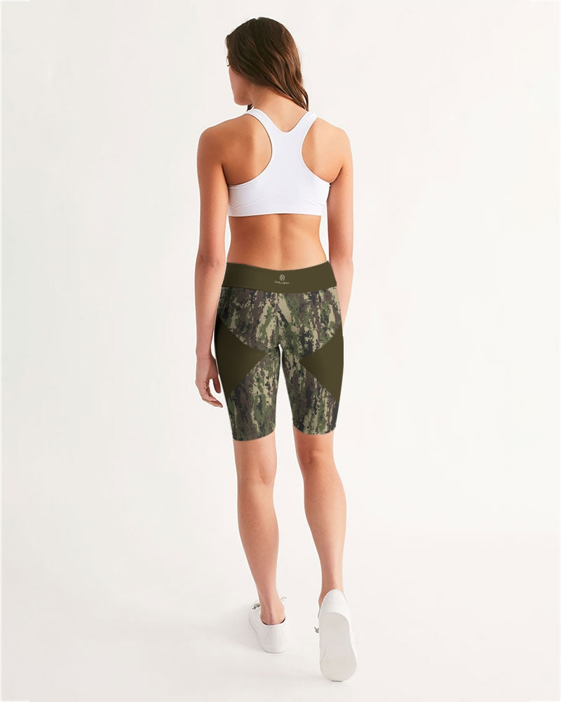 Chaluisant - Graphic Camo Women's Mid-Rise Bike Shorts -