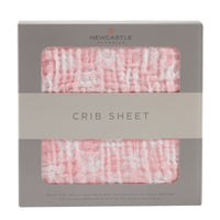 Thumbnail for Newcastle - Primrose Pink Plaid Cotton Muslin Crib Sheet -