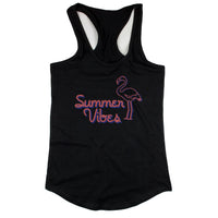 Thumbnail for Black Summer Vibes Flamingo Tank Top for Women Summer Vacation Beach Wear - 1 COLOR -