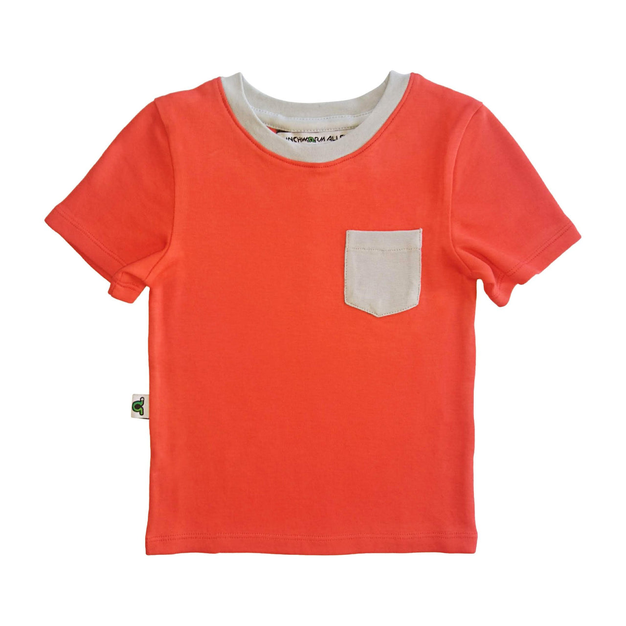 Contrast Pocket Tee - Lil Kid - Red & Light Gray - 1 COLOR -