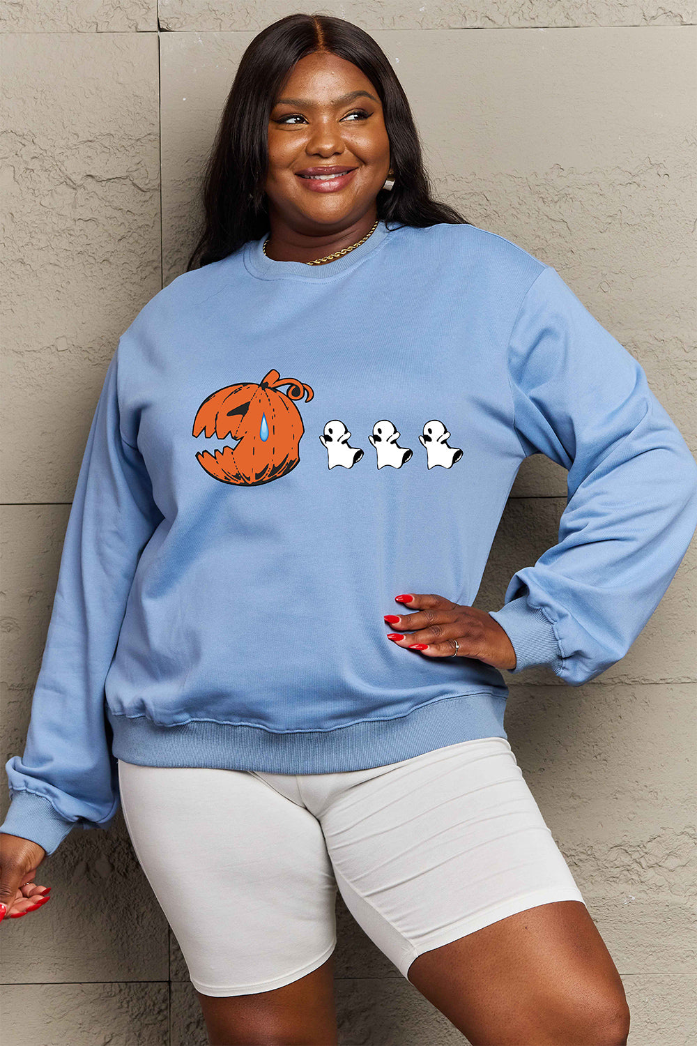 Simply Love Full Size Graphic Dropped Shoulder Sweatshirt - S THRU 3XL - T - 2 COLORS -