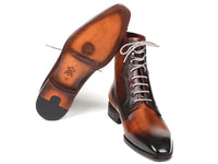 Thumbnail for Paul Parkman - Men's Brown Burnished Leather Lace-Up Boots -