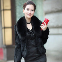 Thumbnail for Sharon Tatem - Women Furry Short Faux Fox Fur Collar Jacket Overcoat - 7 COLORS -