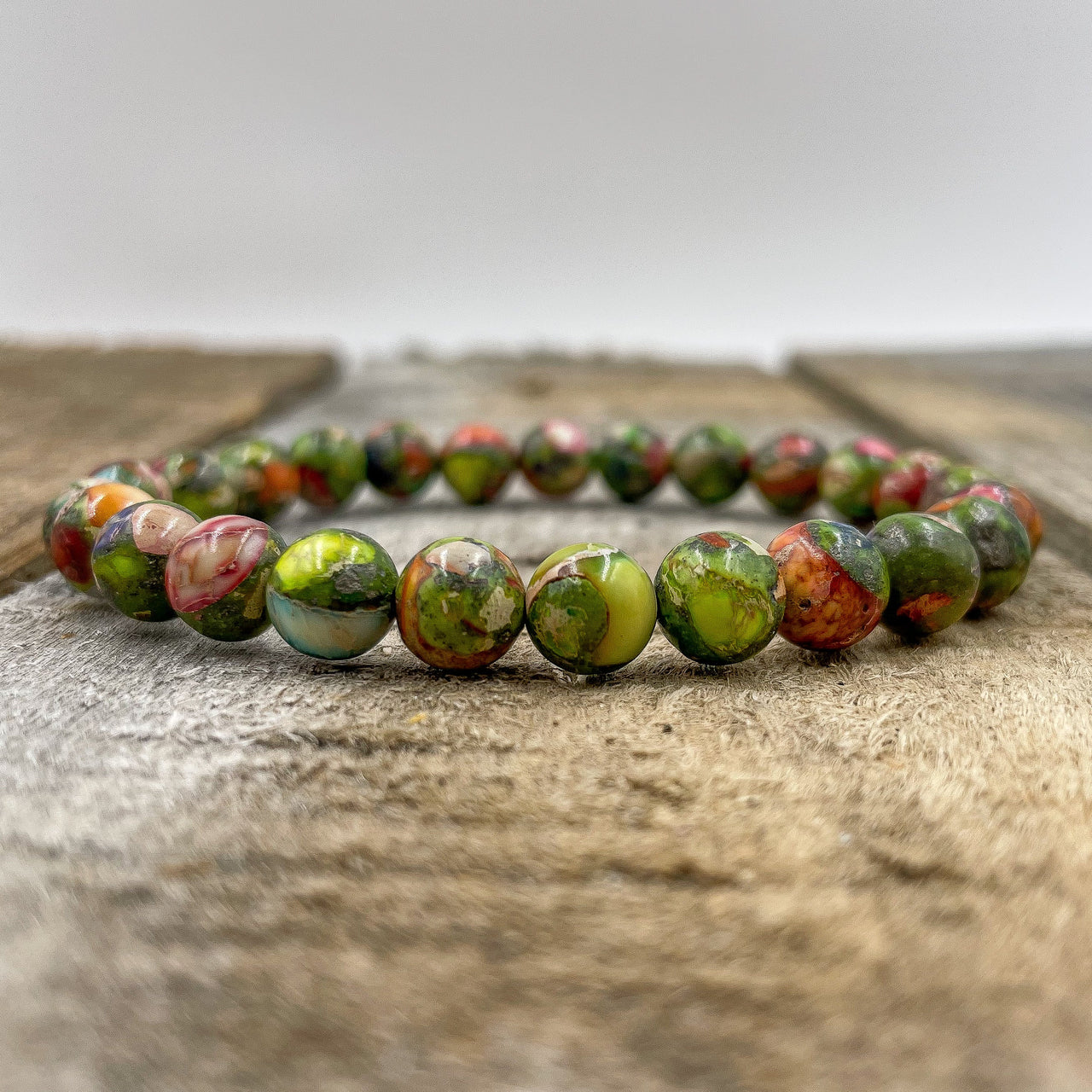 Union - Rainbow Imperial Jasper Gemstone Beaded Bracelet -