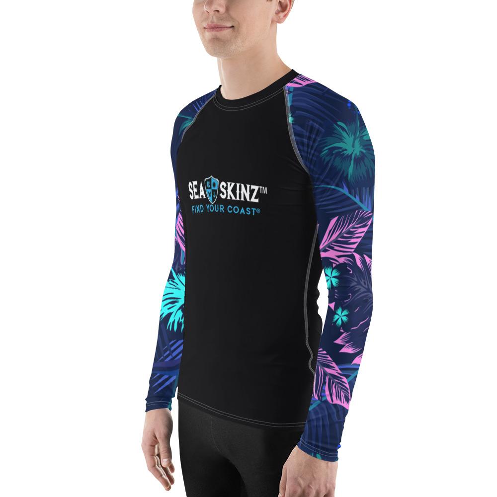 FYC - Men's Find Your Coast Floral Sleeve Sea Skinz Performance Rash Guard UPF 40+ - 1 COLOR -