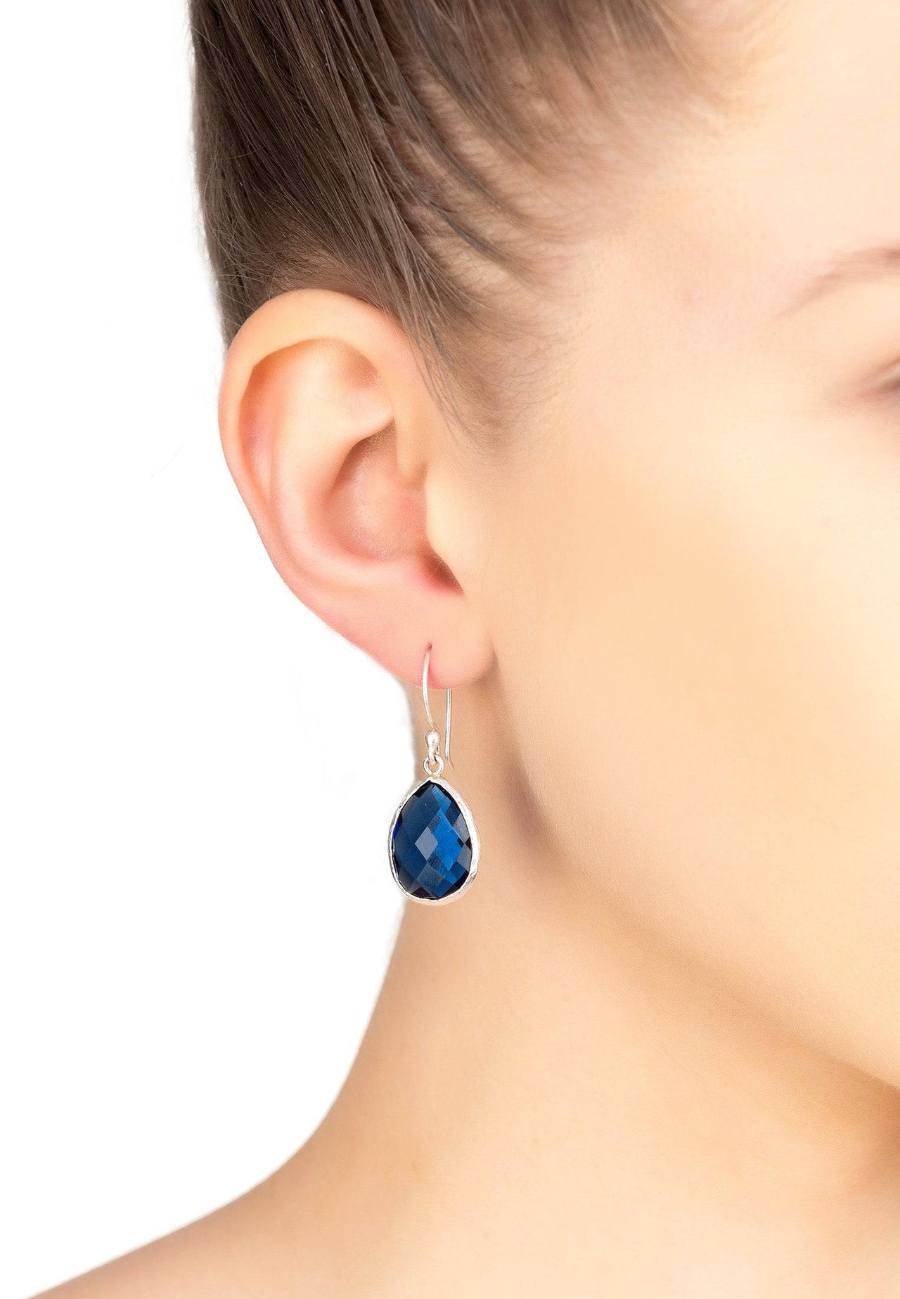 LATELITA - Petite Drop Earrings Sapphire Hydro Silver -