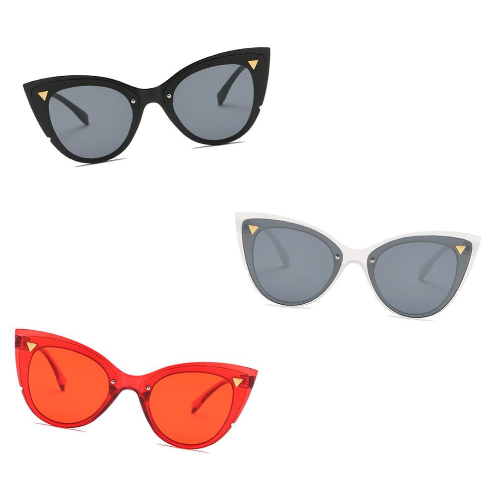 Grenoble | S1098 - Women Retro Fashion Round Cat Eye Sunglasses - 3 COLORS -