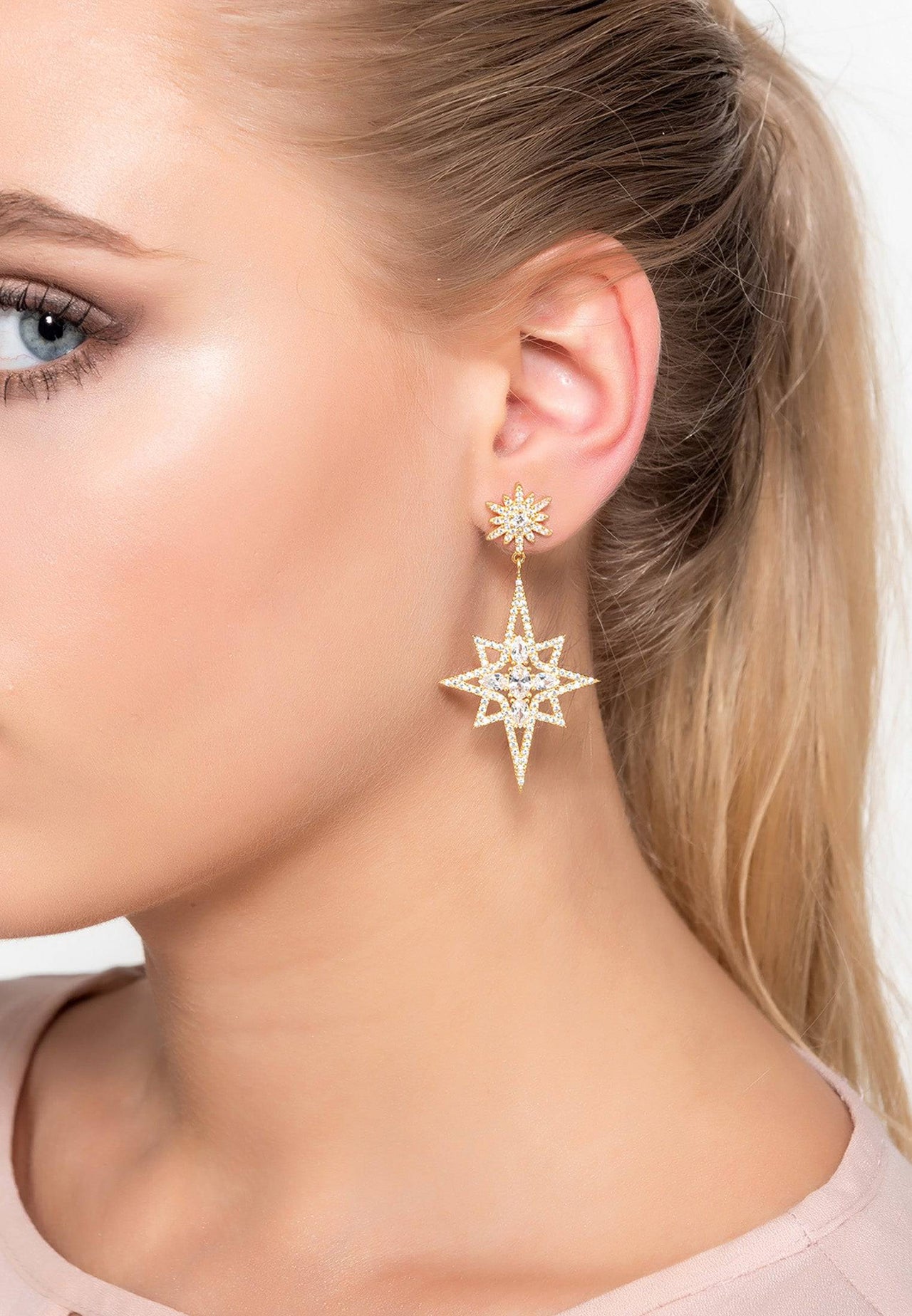 LATELITA - Northern Star Drop Earrings Gold -