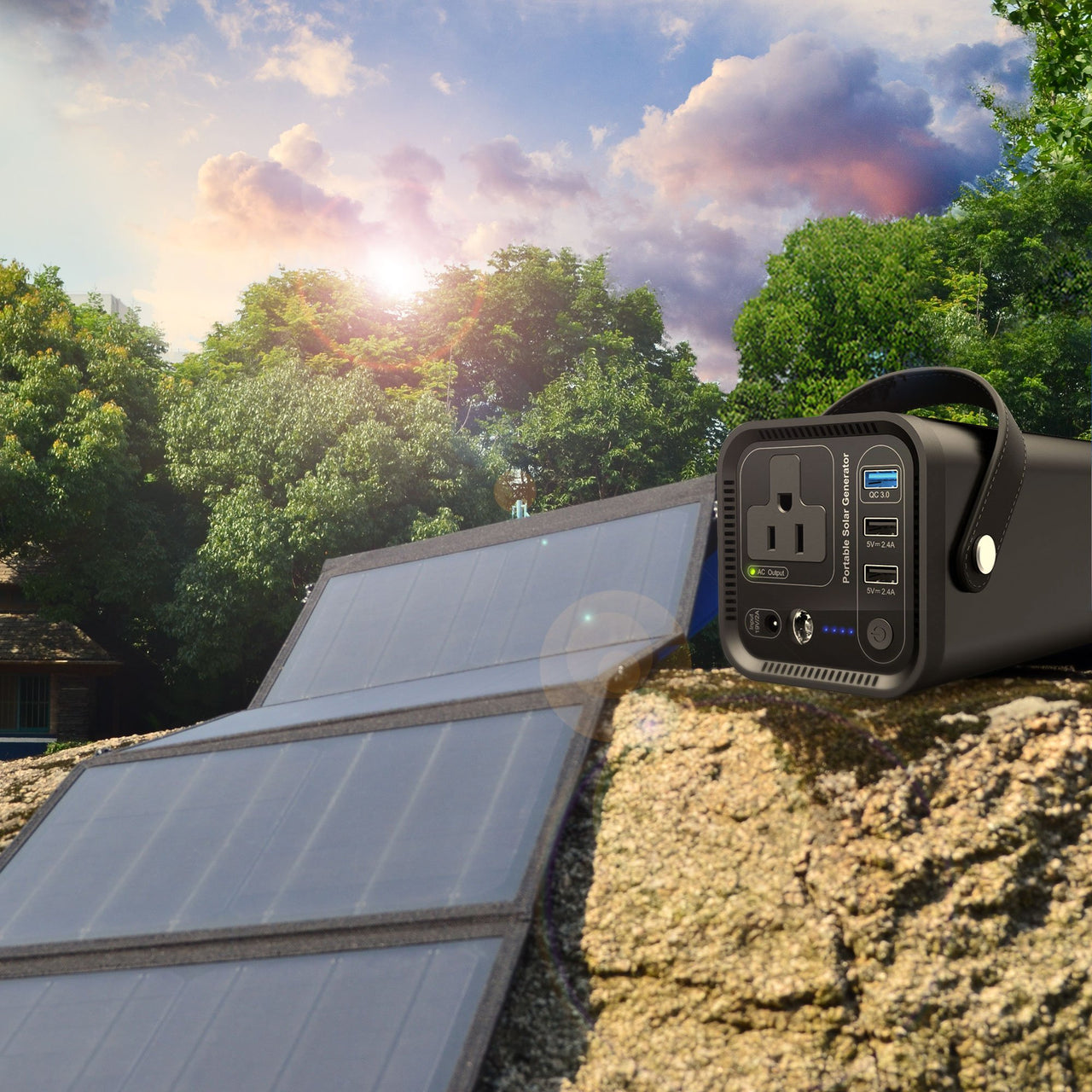 ACOPOWER - 154Wh Generator and 50W Portable Solar Panel -