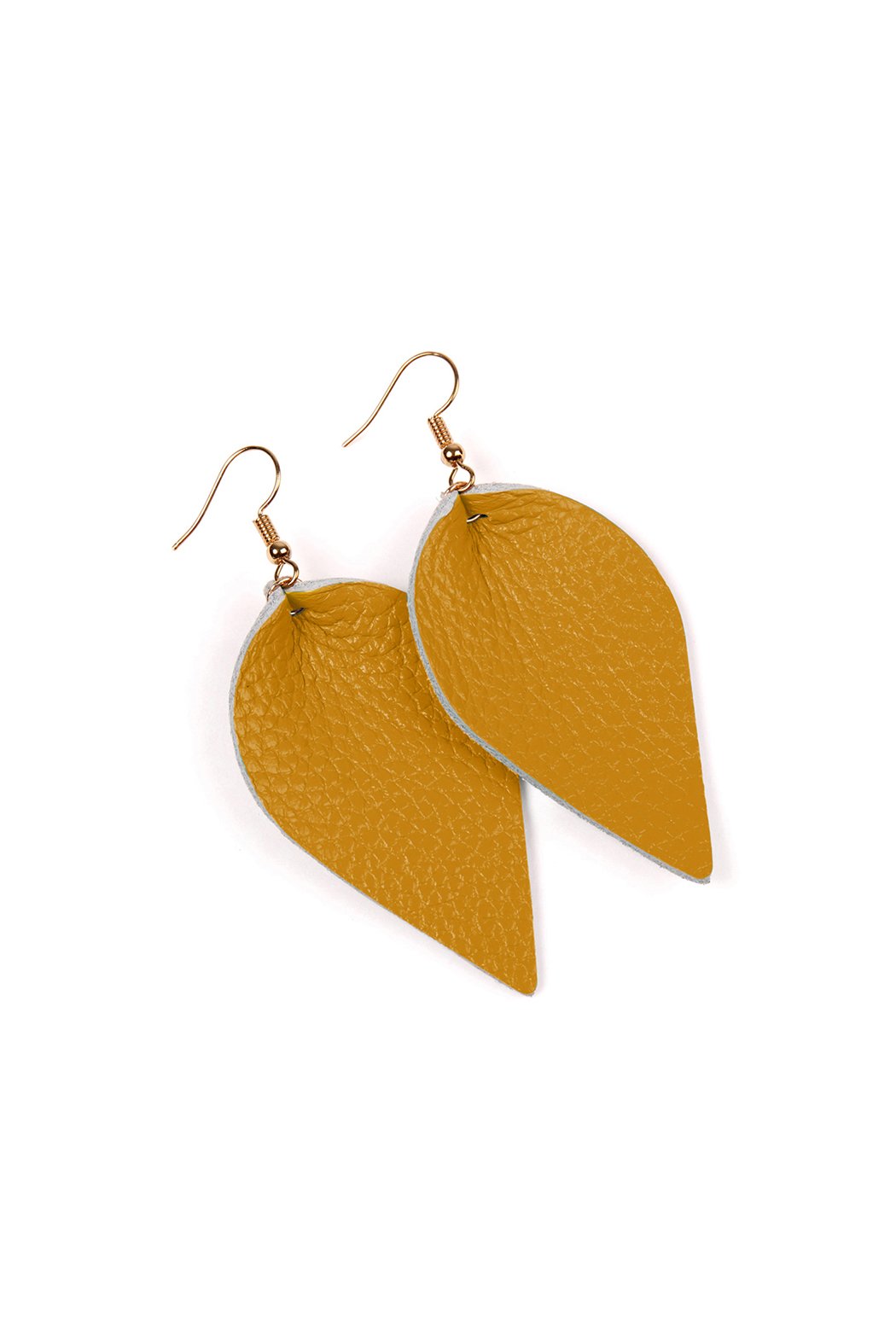 Teardrop Shape Pinched Leather Earrings - 18 COLORS -