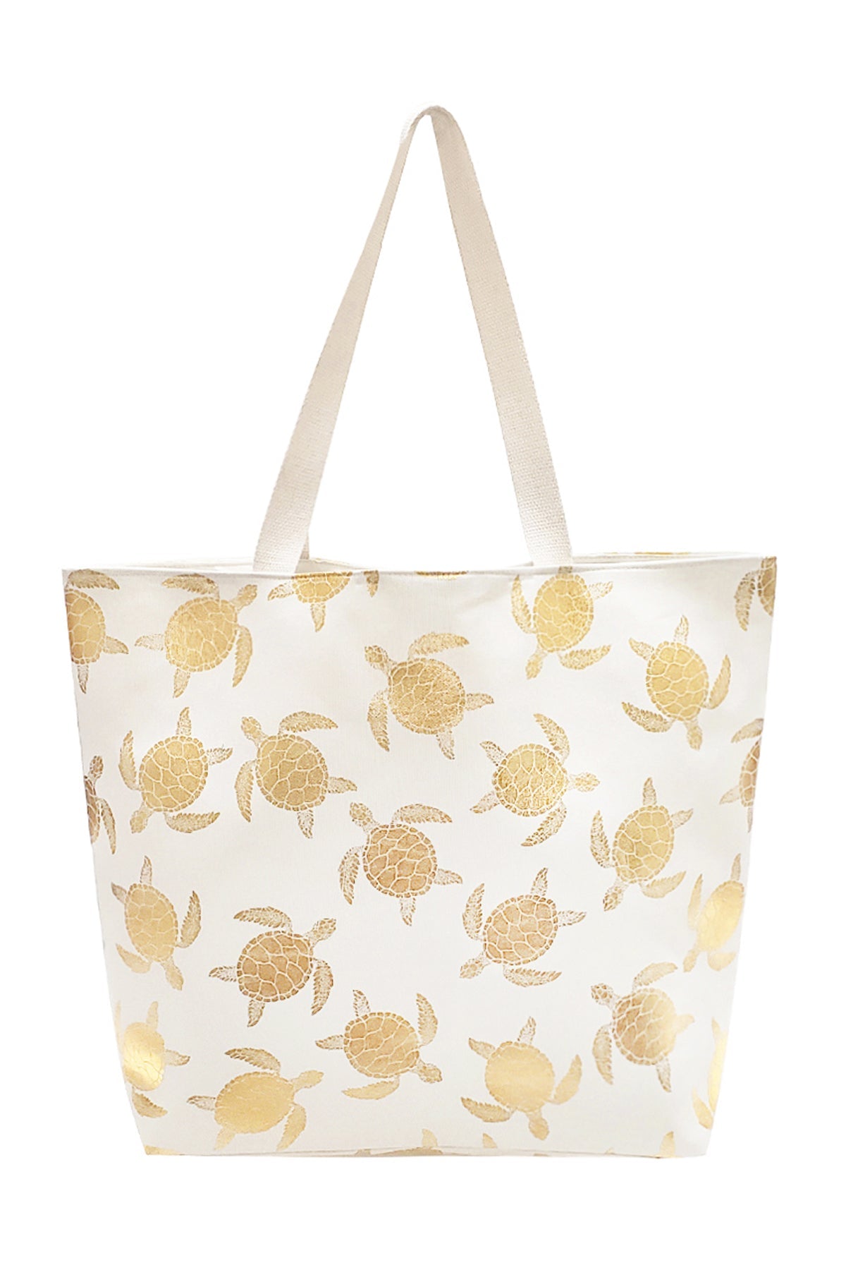 Riah Fashion - Gold Foil Turtle Tote Bag - 8 COLORS -