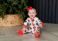 Thumbnail for Eclipse Kids - Tree-Mendous Christmas - Red - Long Sleeve Zipper Sleep Romper -