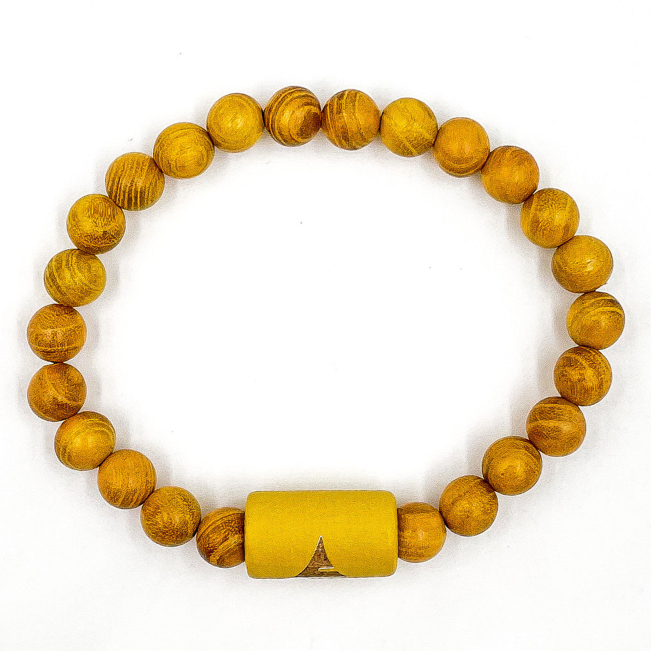 Solid - Yellow Sandalwood Mala Beaded Bracelet -