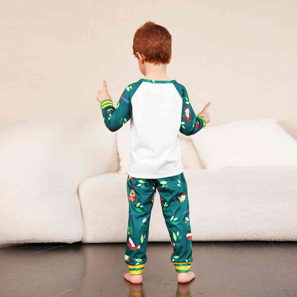 KIDS MERRY CHRISTMAS Graphic Top and Printed Pants Set - T -