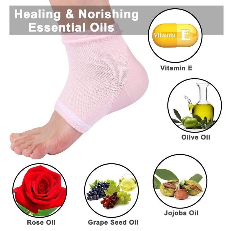 ML Delicate Beauty - Moisturizing Heel - Gel Pad Socks for Cracked Heel - Gel Sock 1 Pair/2pcs - 7 COLORS -