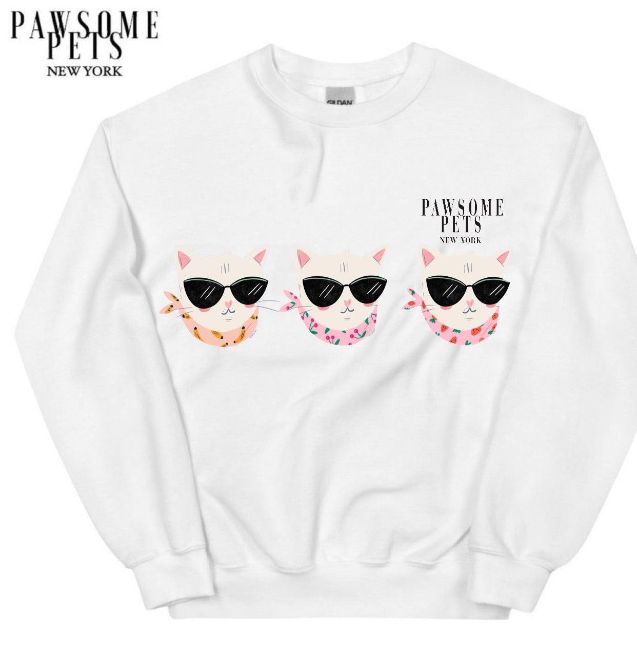 Sweatshirt - Cool Cats - 7 COLORS -