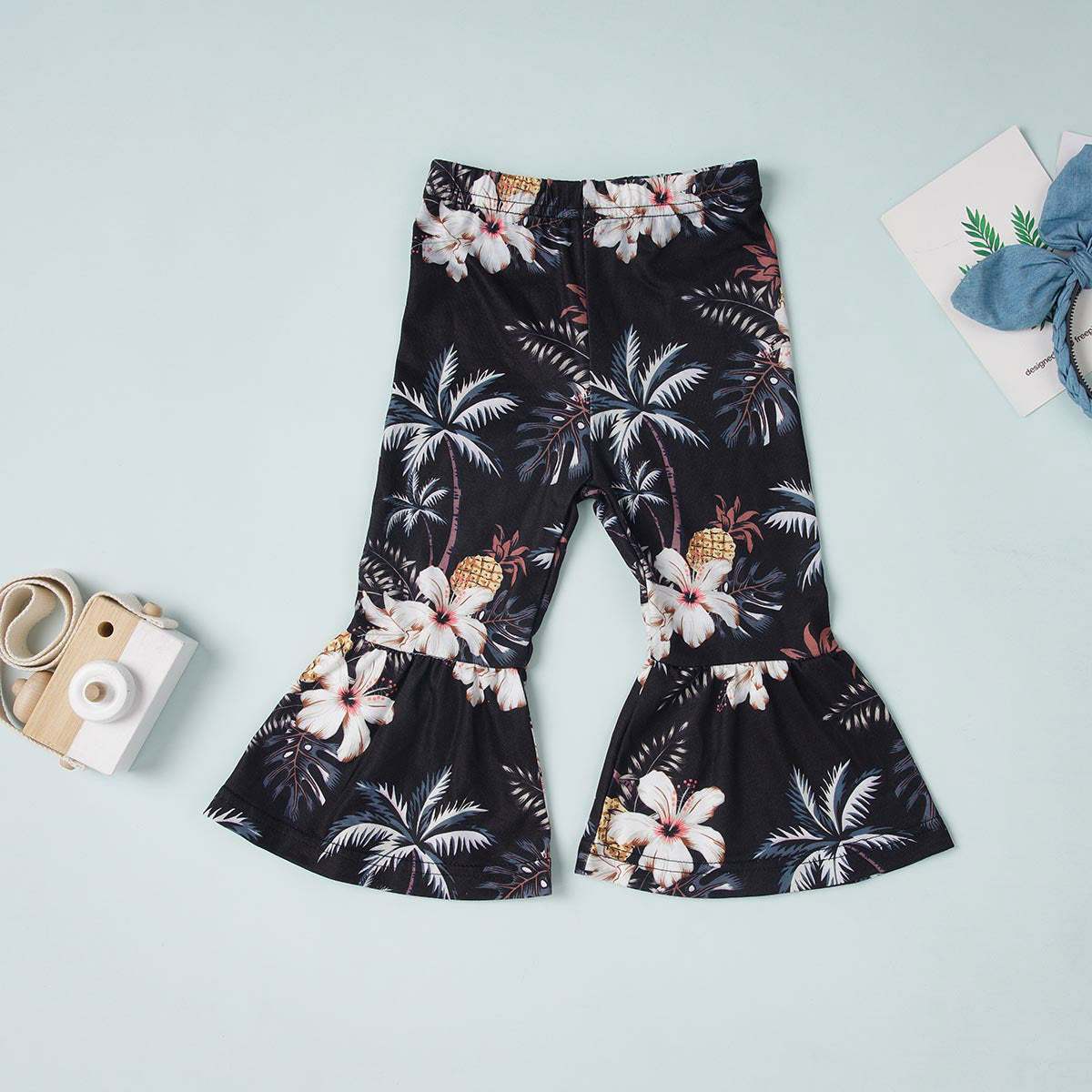 HELLO SUMMER Graphic Top and Floral Flare Pants Set - 2 PCS. - T - 2 COLOR COMBOS -