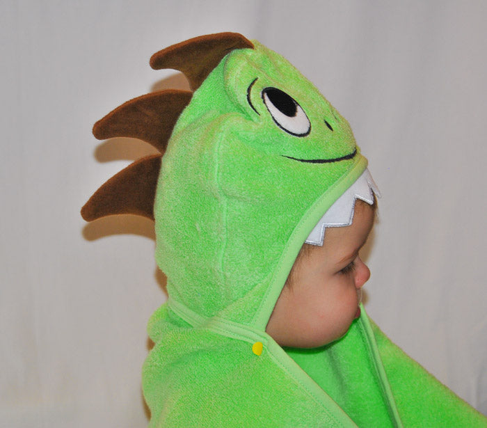 Little Ashkim - Dino Hooded Cotton Turkish Towel -