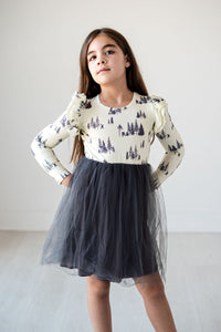 Thumbnail for Eclipse Kids - Long Sleeve Tulle Dress - Sasquatch - SIZES 2T THRU 11/12 -