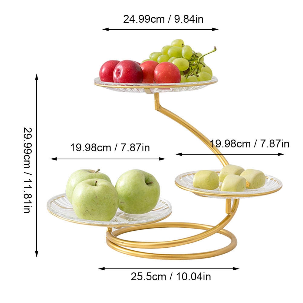 Iron Fruit Basket Stand - 3 Tier Fruit Trays - Cake Trays - Dessert / Snacks Trays - Vegetables - Snacks Storage Tray Stand - [28 DAY DELIVERY] - 11 COLORS/SHAPES/DESIGNS - CHECK 'EM OUT! -