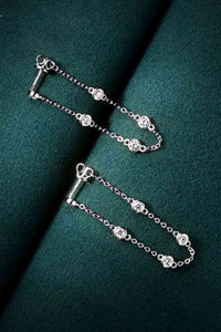 Thumbnail for 1 Carat Moissanite 925 Sterling Silver Chain Earrings