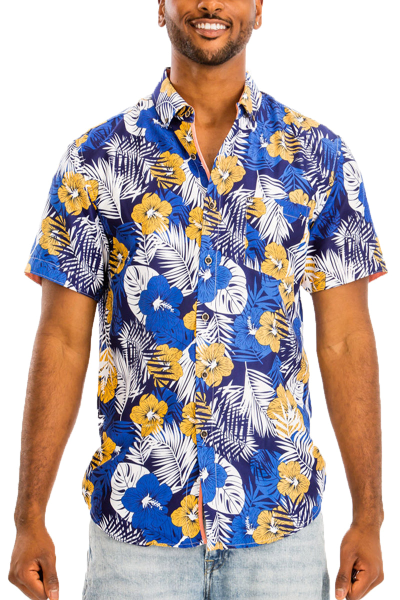 WEIV - Digital Print Hawaiian Short Sleeve Shirt -