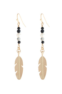 Thumbnail for Cast Feather Dangle Earrings - 8 COLORS -