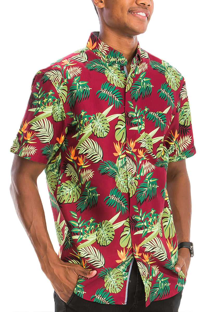 WEIV - Digital Print Hawaiian Short Sleeve Shirt -