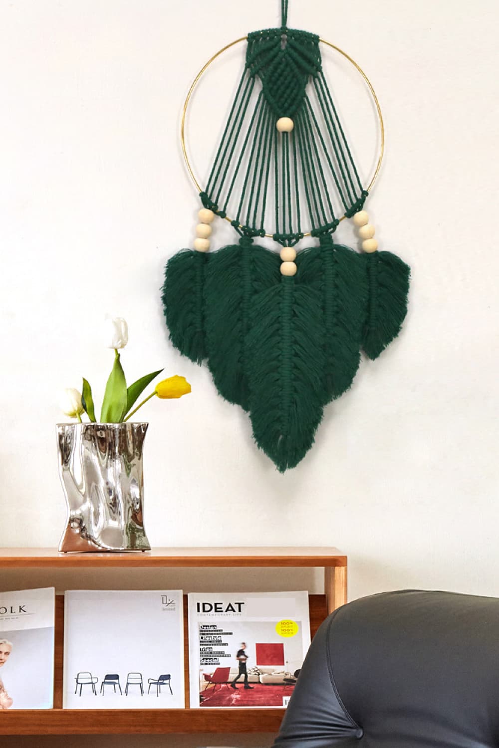 Feather Macrame Wall Hanging Decor - 21.6" X 9.8" - T - 2 COLORS -