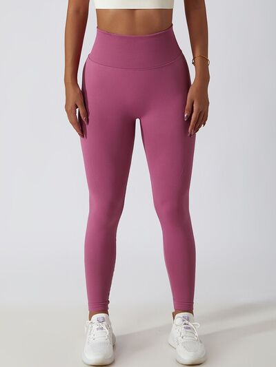 Wide Waistband High Waist Active Leggings - T - 9 COLORS -