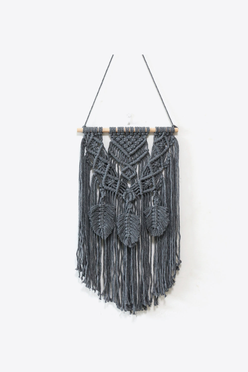 Fully Handmade Fringe Macrame Wall Hanging - 13.7" X 25.5" - T - 3 COLORS -