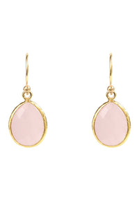 Thumbnail for LATELITA - Petite Drop Earrings Rose Quartz Gold -