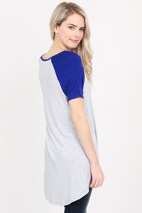 Thumbnail for Riah Fashion - Short Sleeve Raglan Top - 4 COLORS -