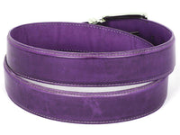 Thumbnail for PAUL PARKMAN - Men's Leather Belt Hand-Painted Purple -