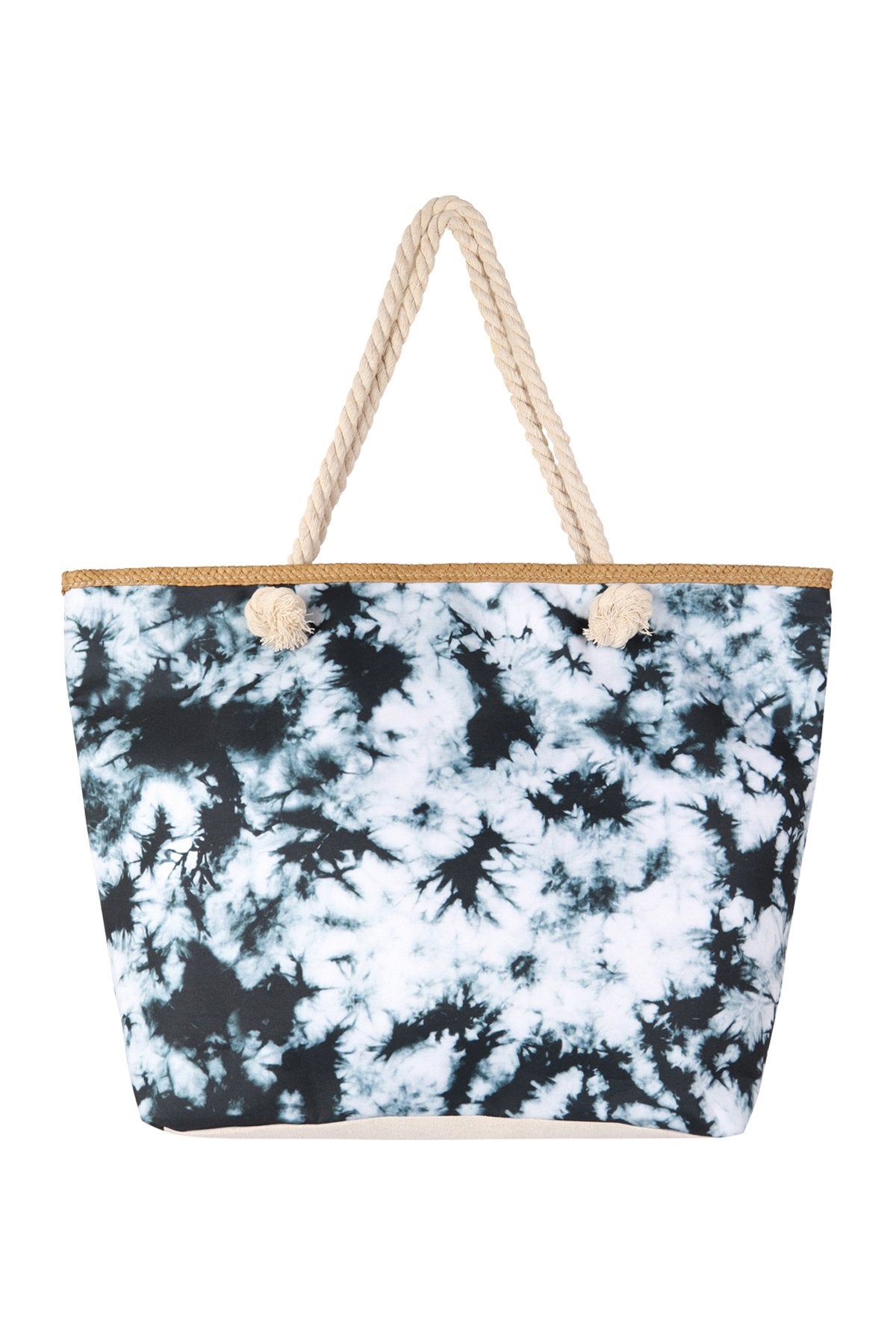 Riah Fashion - Black Tie Dye Tote Bag - 1 COLOR -