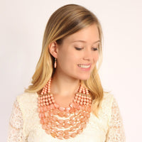 Thumbnail for Riah Fashion - Beaded Statement Necklace & Matching Earring Set - 9 COLORS -